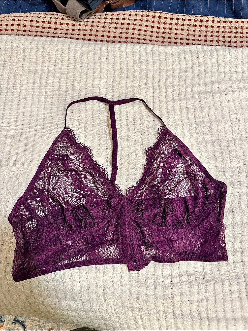 Free People Lace Bralette in Purple Size XL Like New
